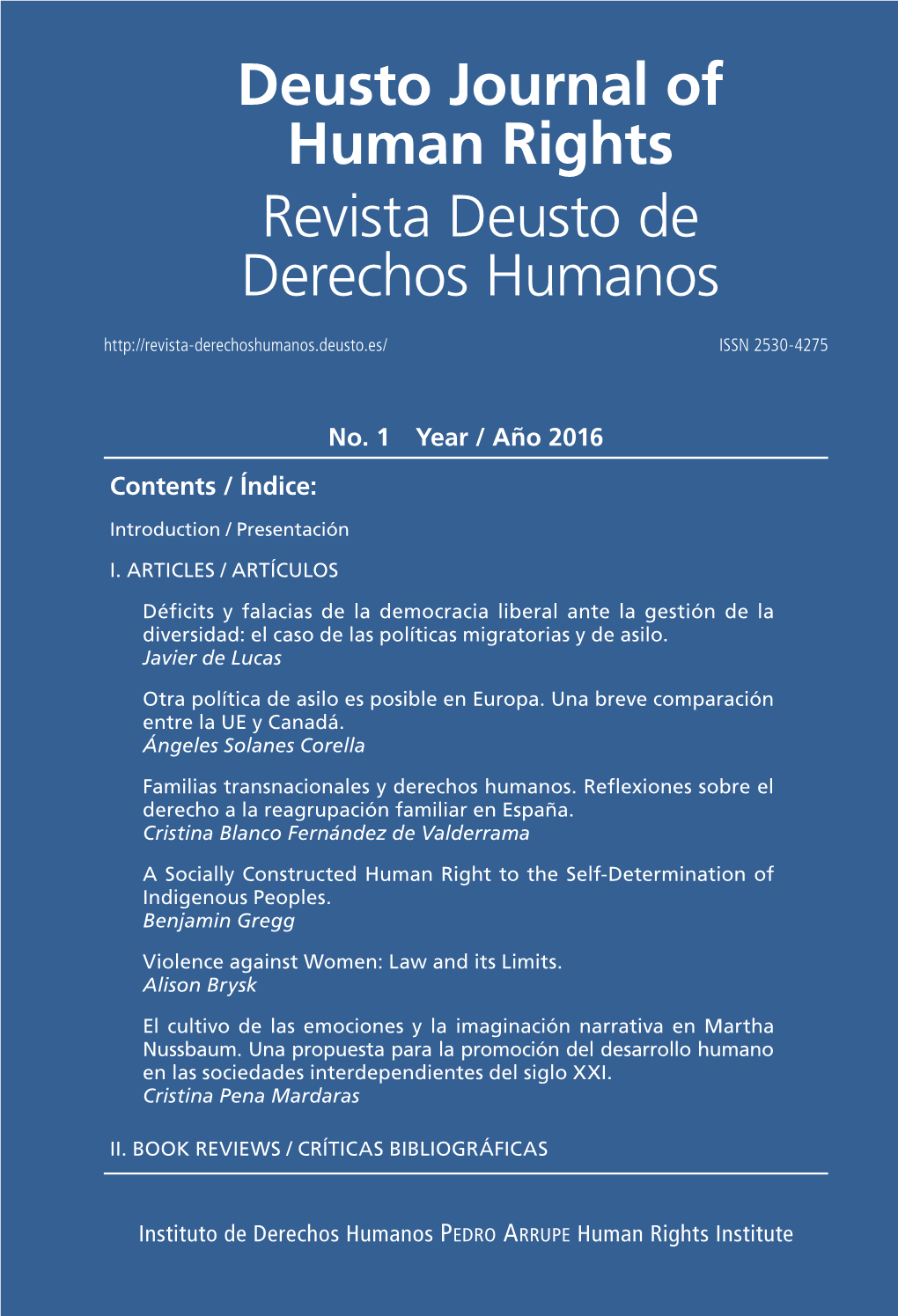 Deusto Journal of Human Rights / Revista Deusto De Derechos