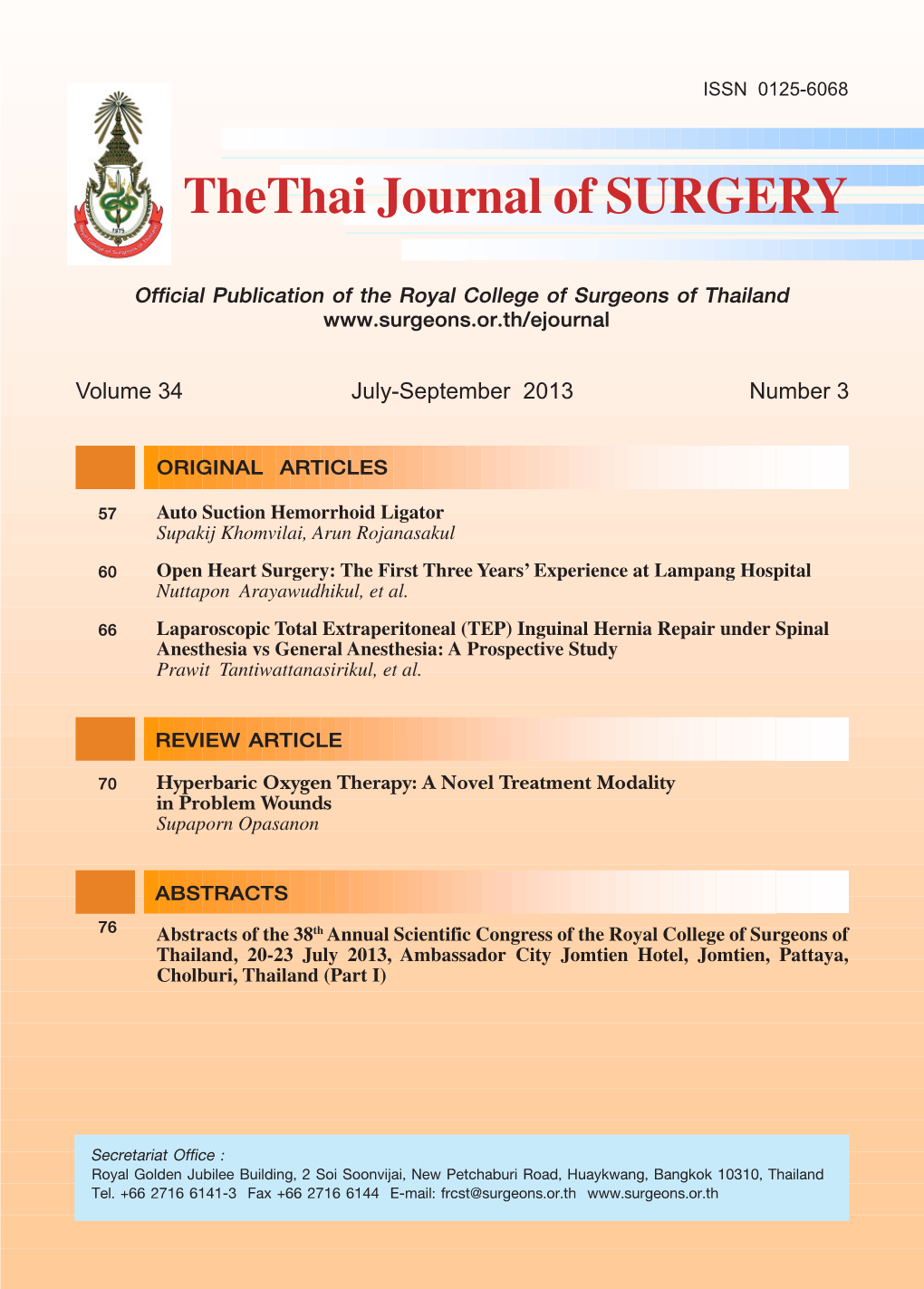 Thethai Journal of SURGERY
