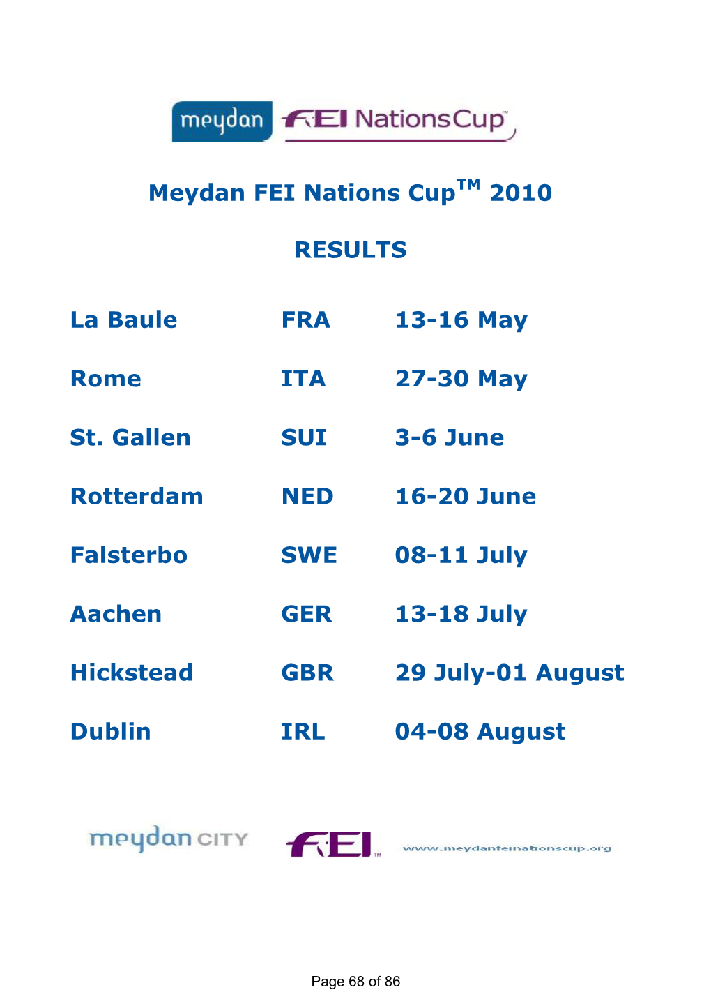 FEI Nations Cup™ 2010
