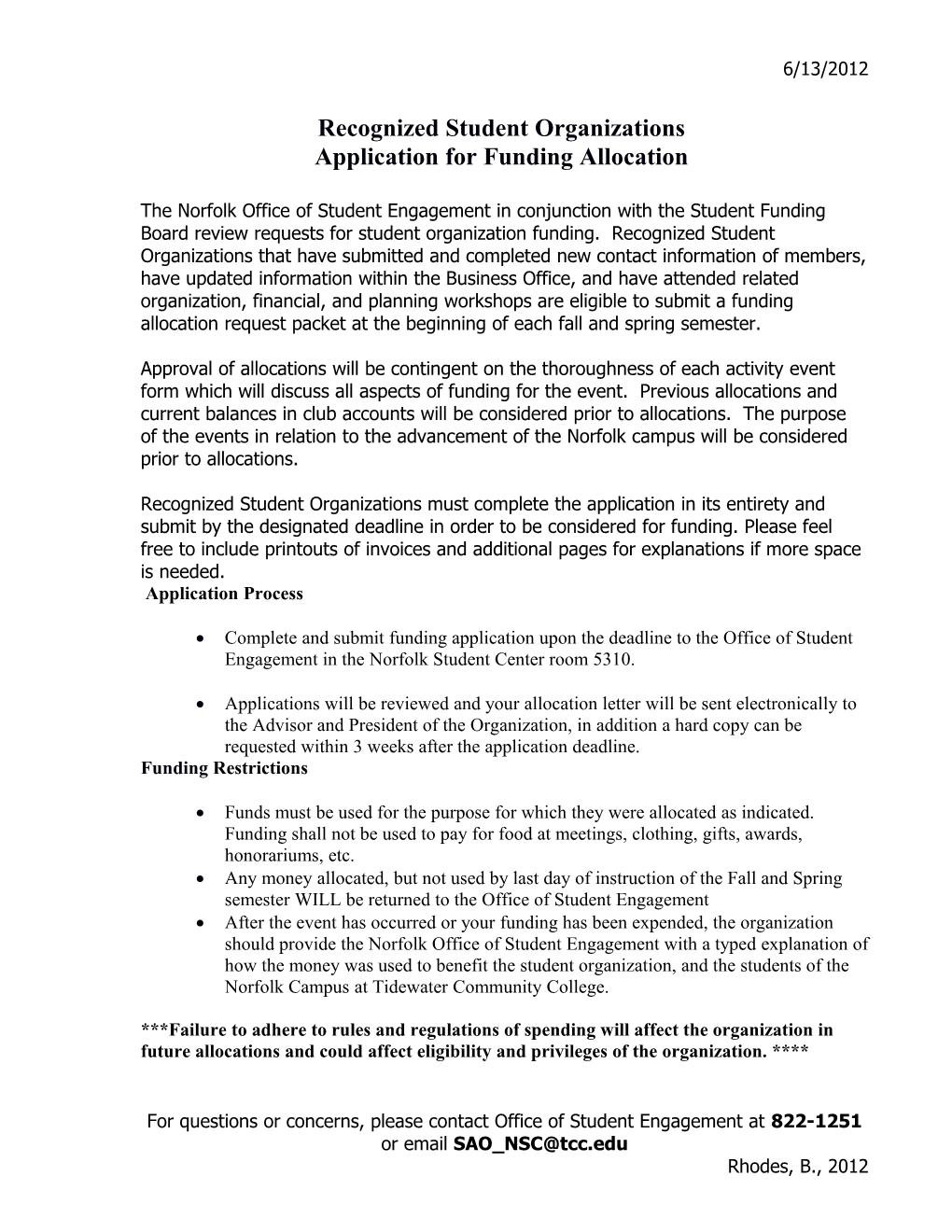 Student Club and Organization Funding Request Form