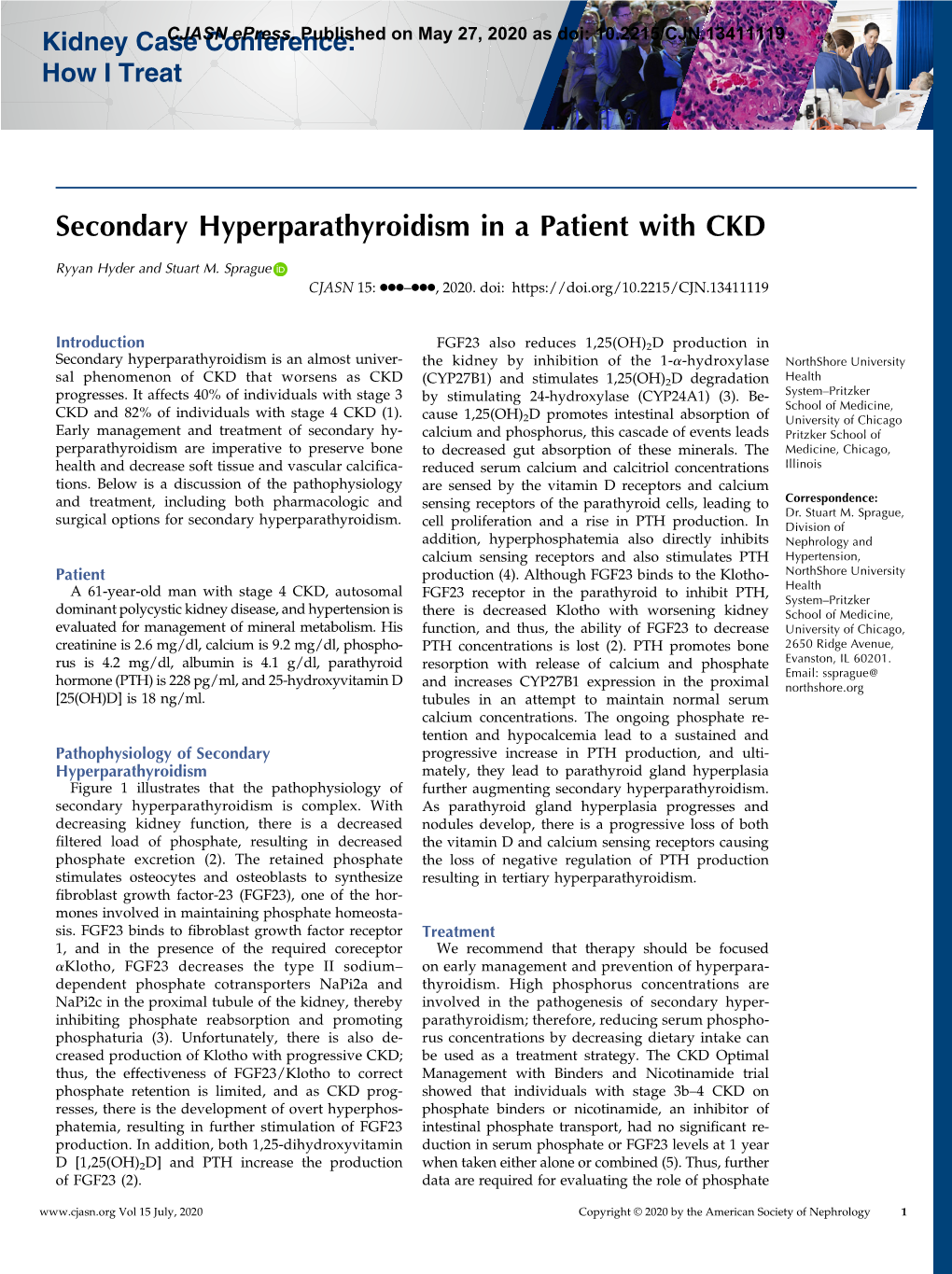 Secondary Hyperparathyroidism in a Patient with CKD