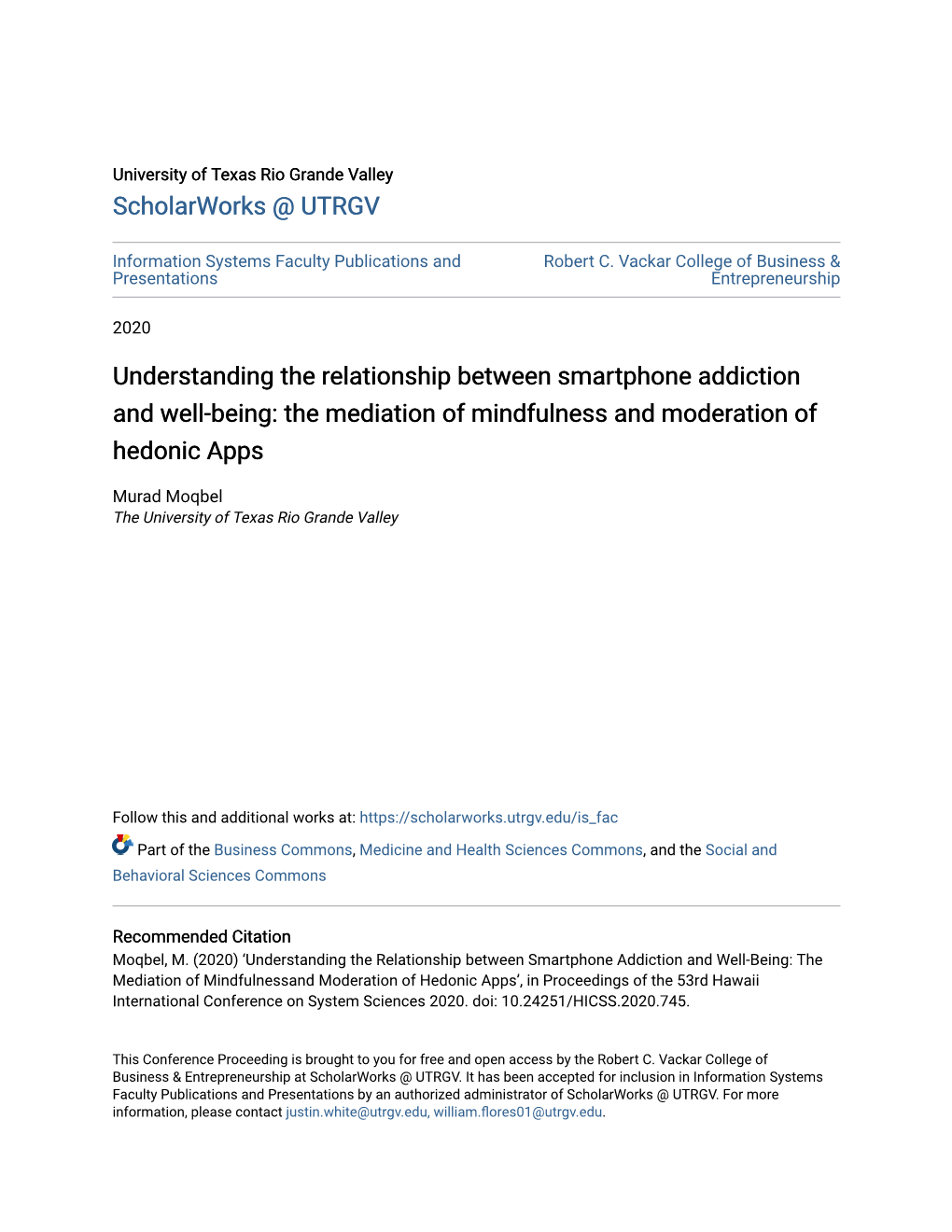 Understanding the Relationship Between Smartphone Addiction and Well-Being: the Mediation of Mindfulness and Moderation of Hedonic Apps