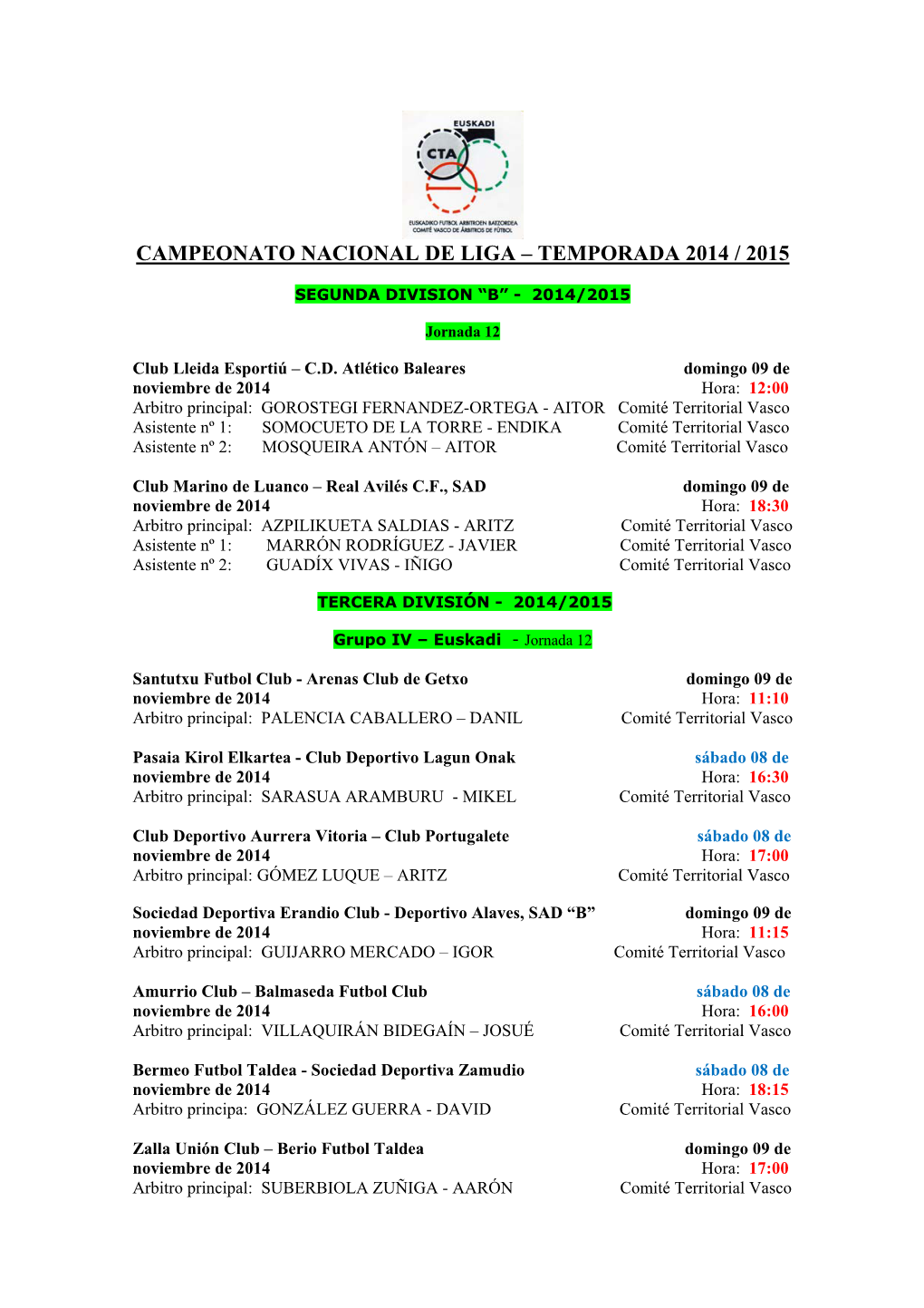 Campeonato Nacional De Liga – Temporada 2014 / 2015