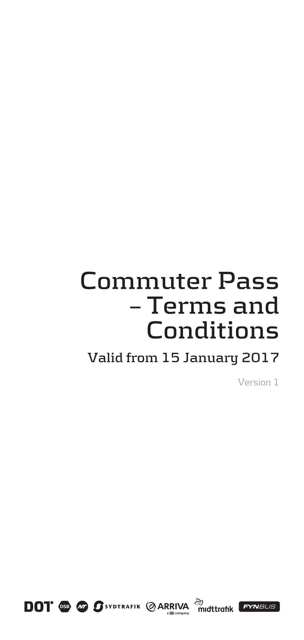 Commuter Pass – Terms and Conditions Valid from 15 January 2017