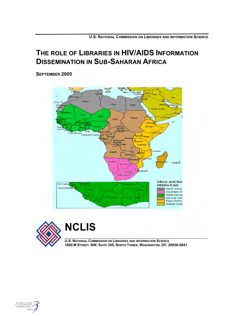 The Role of Libraries in Hiv/Aids Information Dissemination in Sub-Saharan Africa