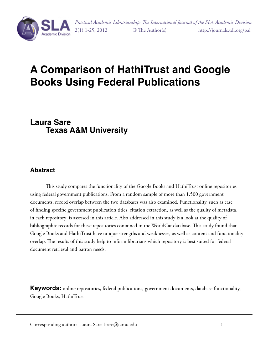 A Comparison of Hathitrust and Google Books Using Federal Publications