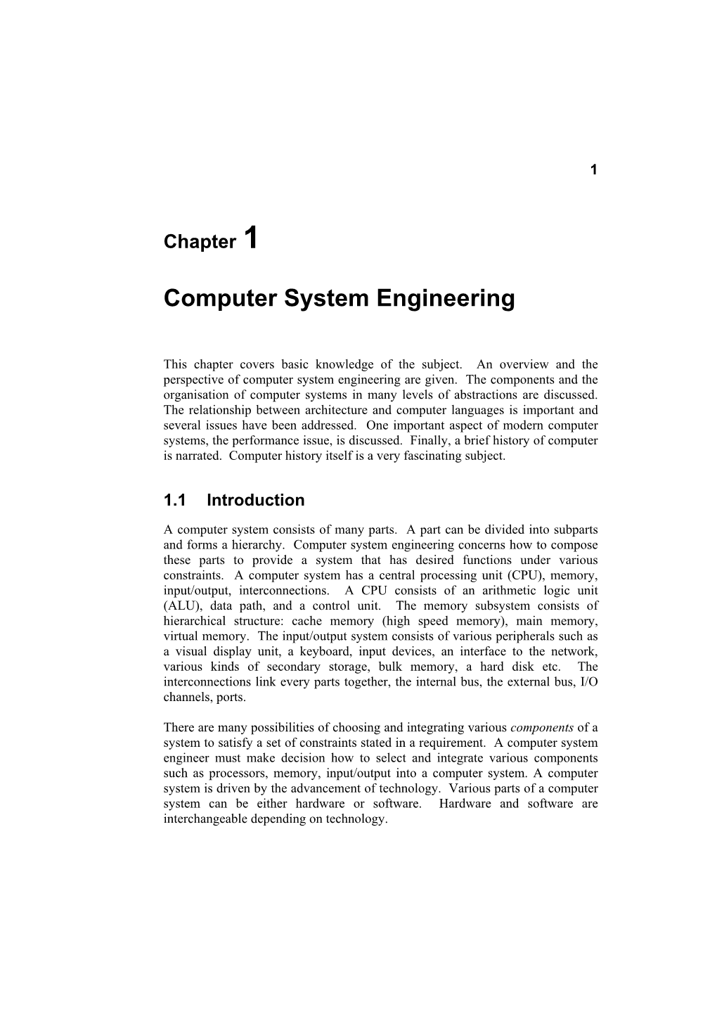 Computer System Engineering