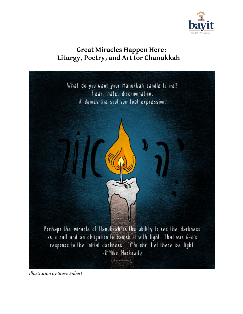 Great Miracles Happen Here: Liturgy, Poetry, and Art for Chanukkah