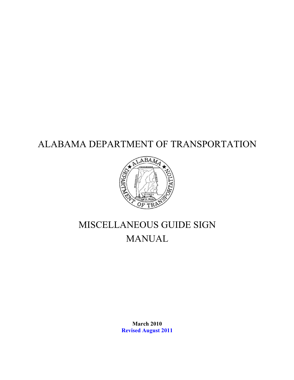 Miscellaneous Guide Sign Manual