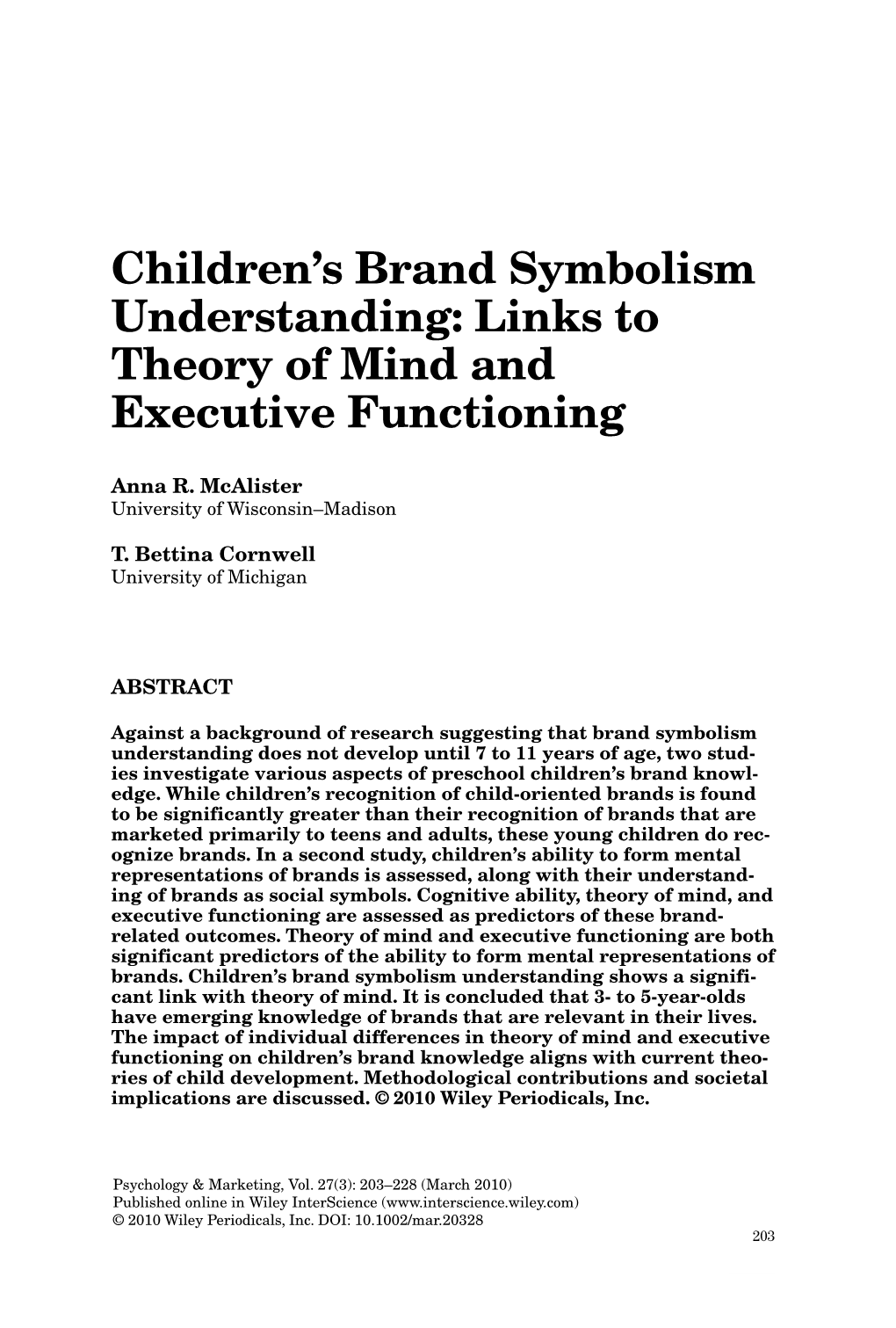 Children's Brand Symbolism Understanding