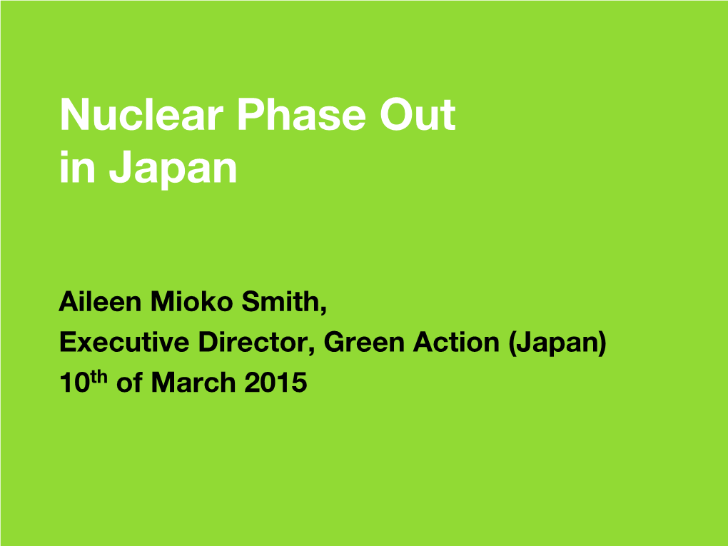 Nuclear Phase out in Japan