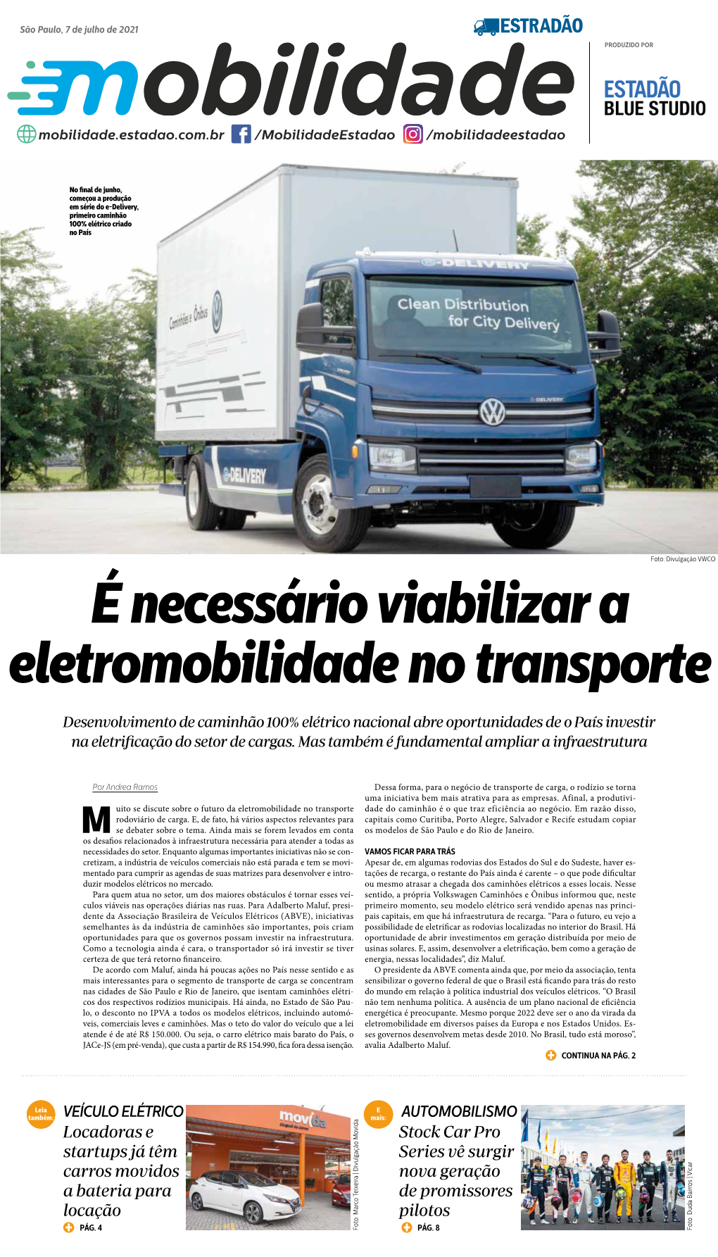 É Necessário Viabilizar a Eletromobilidade No Transporte