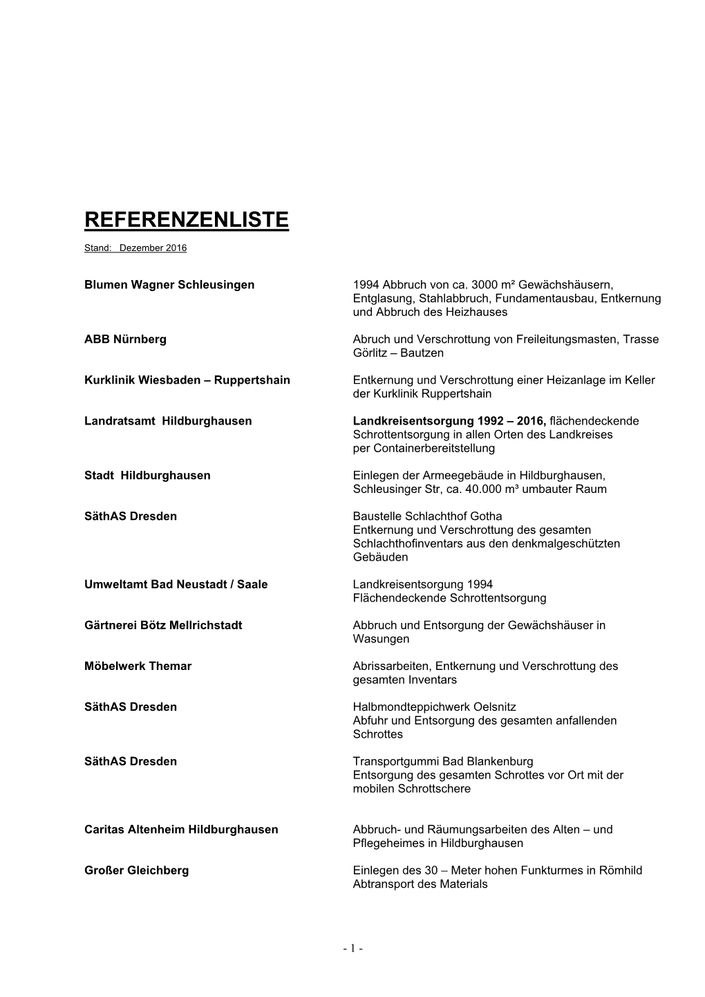 Referenzenliste