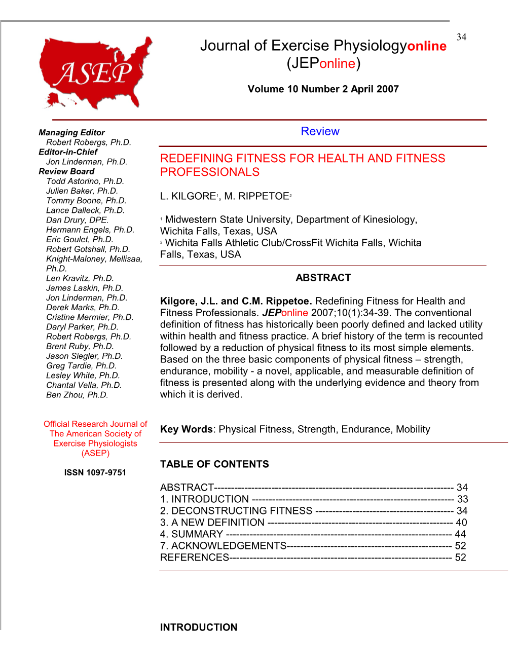 Review Redefining Fitness for Health and Fitness Professionals