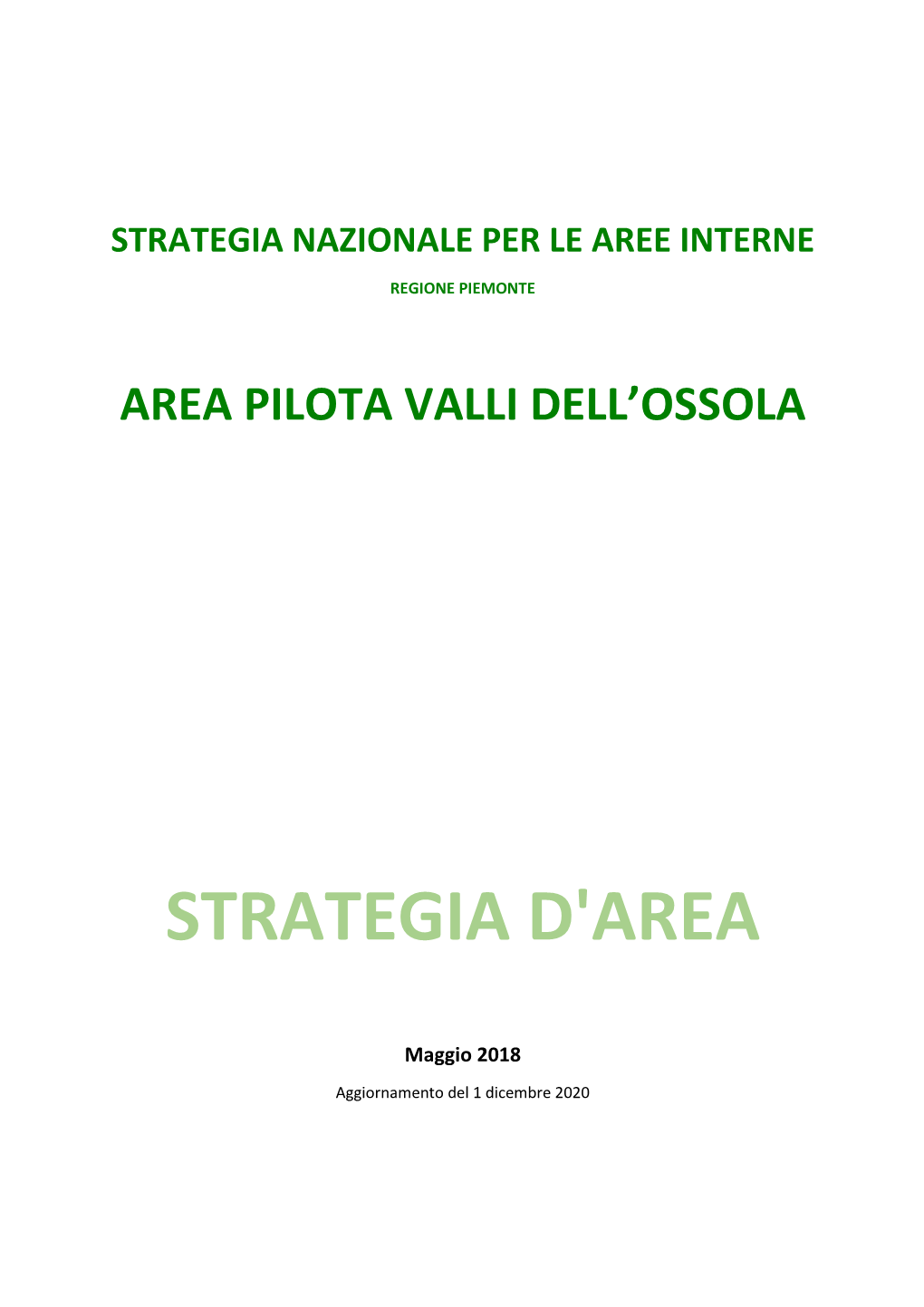 Strategia La Green Community Delle Valli Ossolane