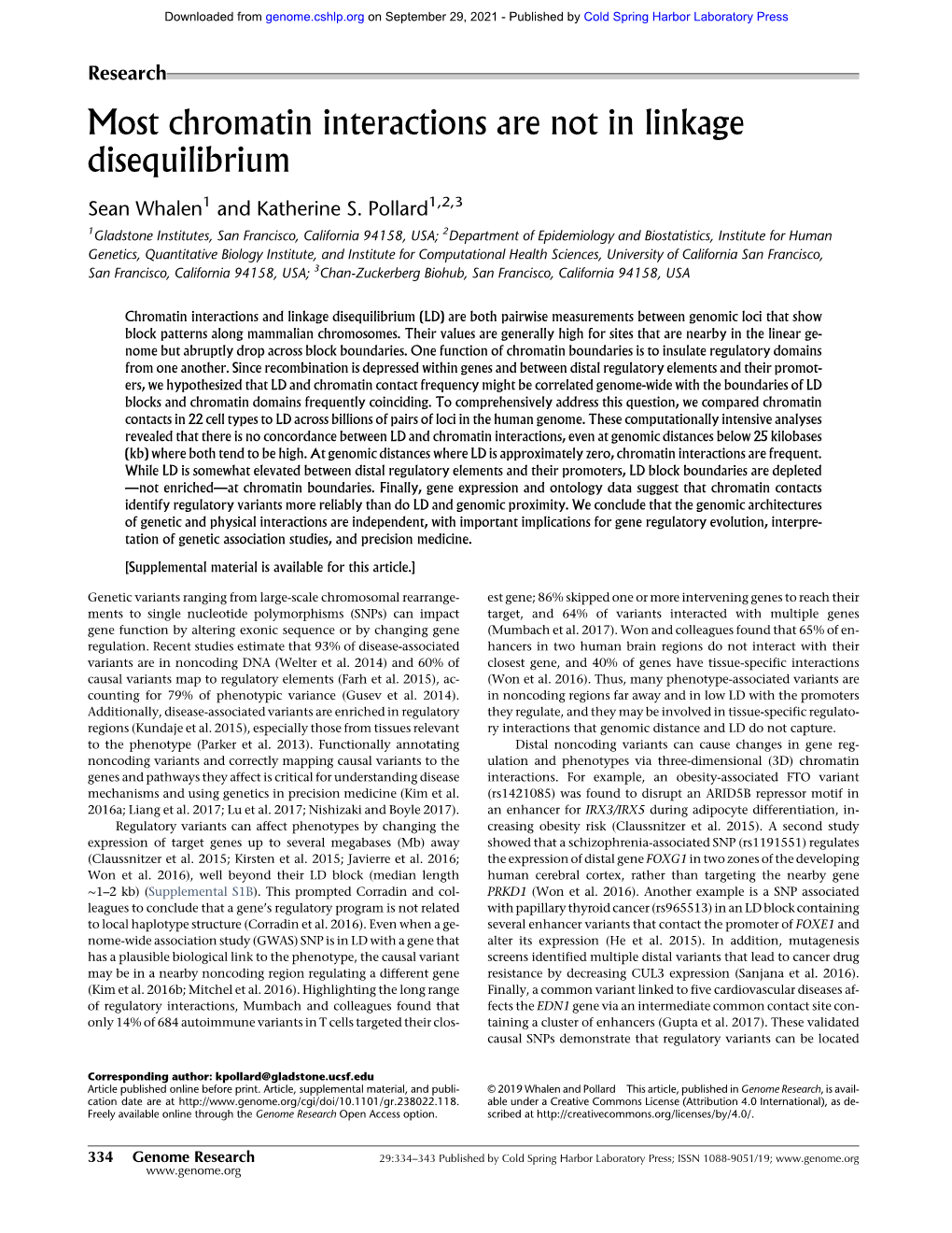 Most Chromatin Interactions Are Not in Linkage Disequilibrium