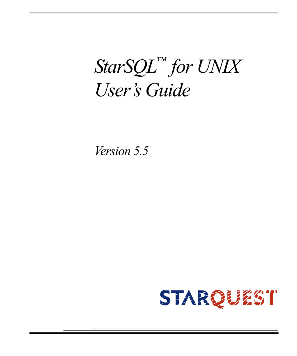 Starsql for UNIX User's Guide