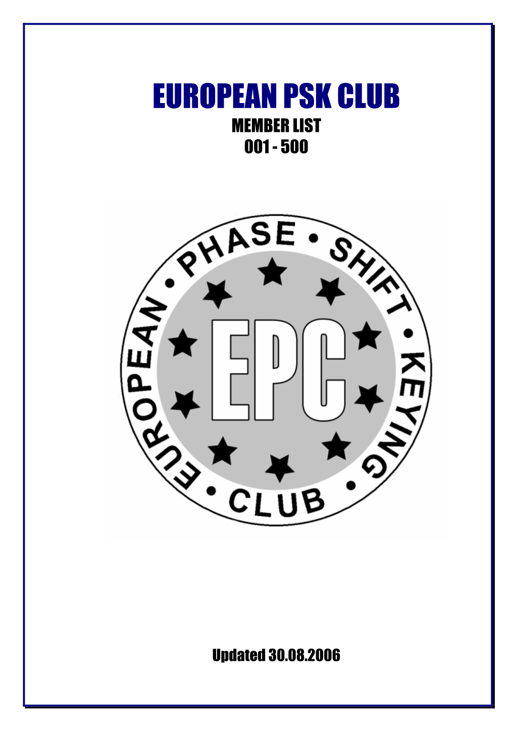 European Psk Club Member List 001 - 500