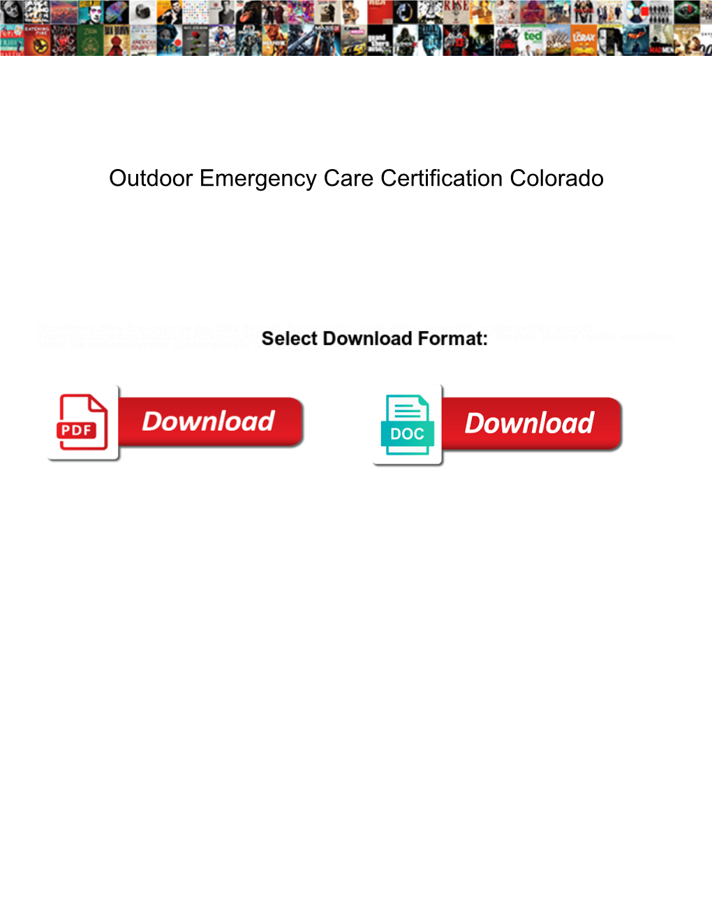 Outdoor Emergency Care Certification Colorado