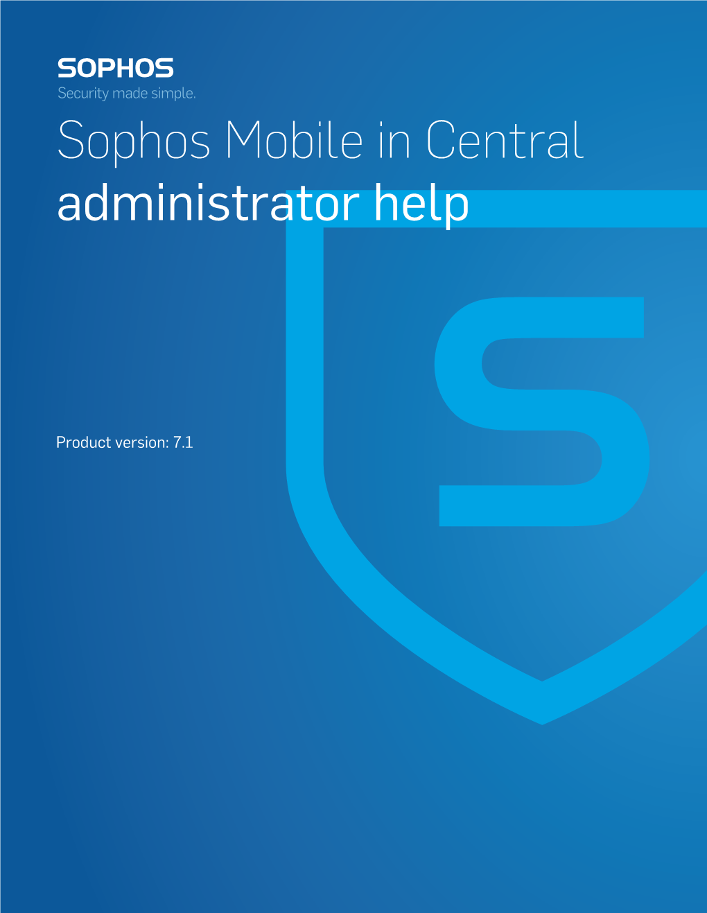 Sophos Mobile in Central Administrator Help
