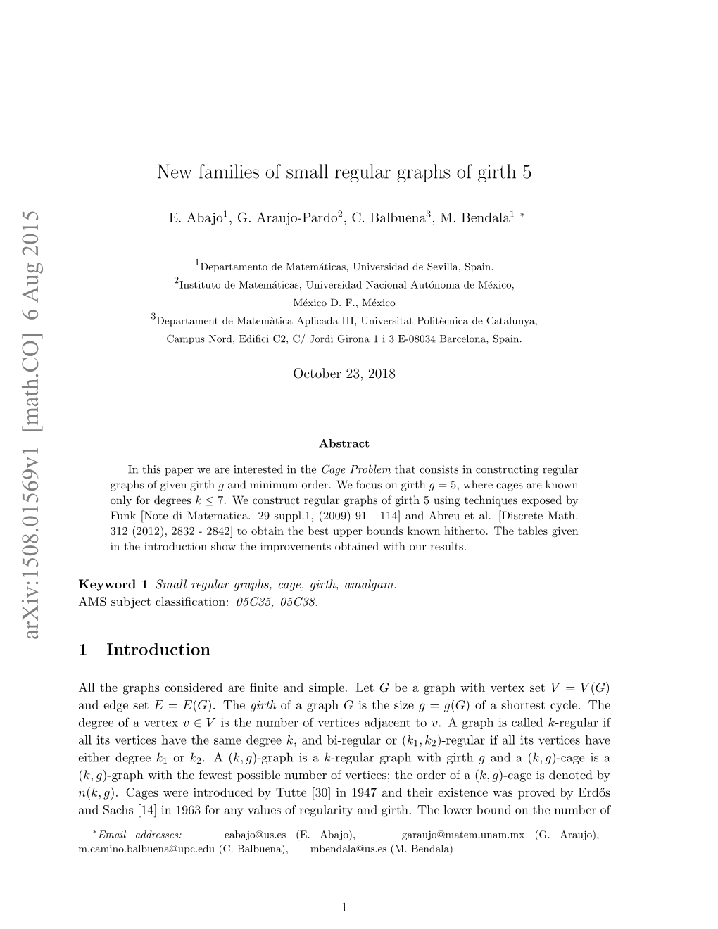 New Families of Small Regular Graphs of Girth 5