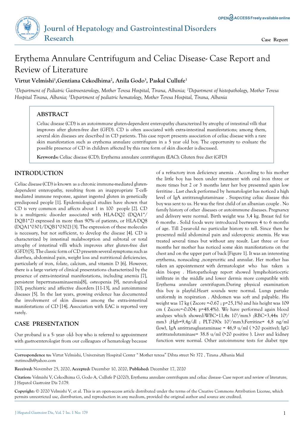 Erythema Annulare Centrifugum and Celiac Disease- Case Report And