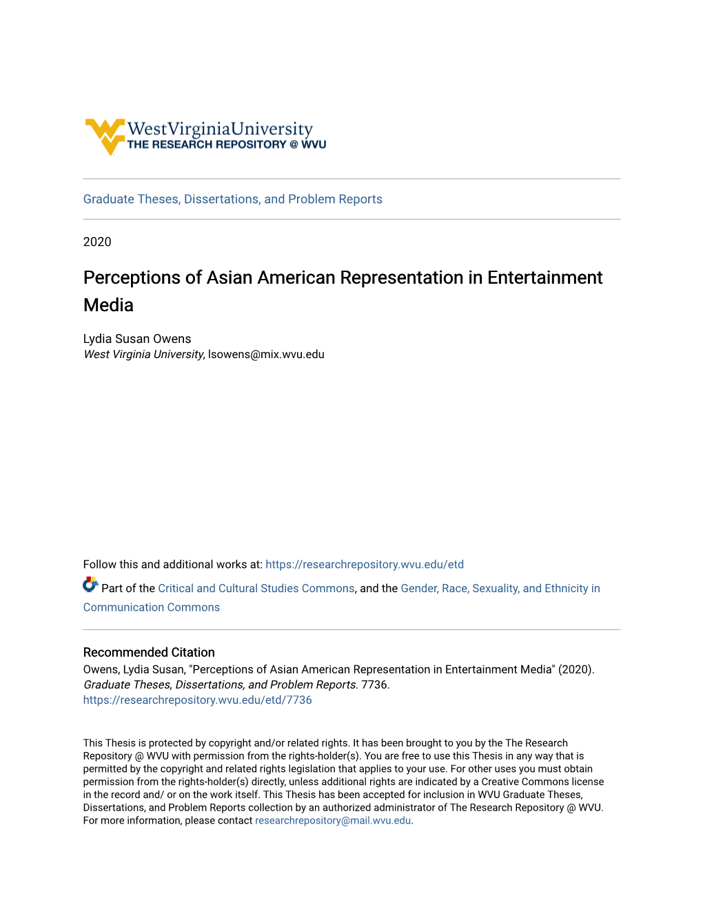 Perceptions of Asian American Representation in Entertainment Media