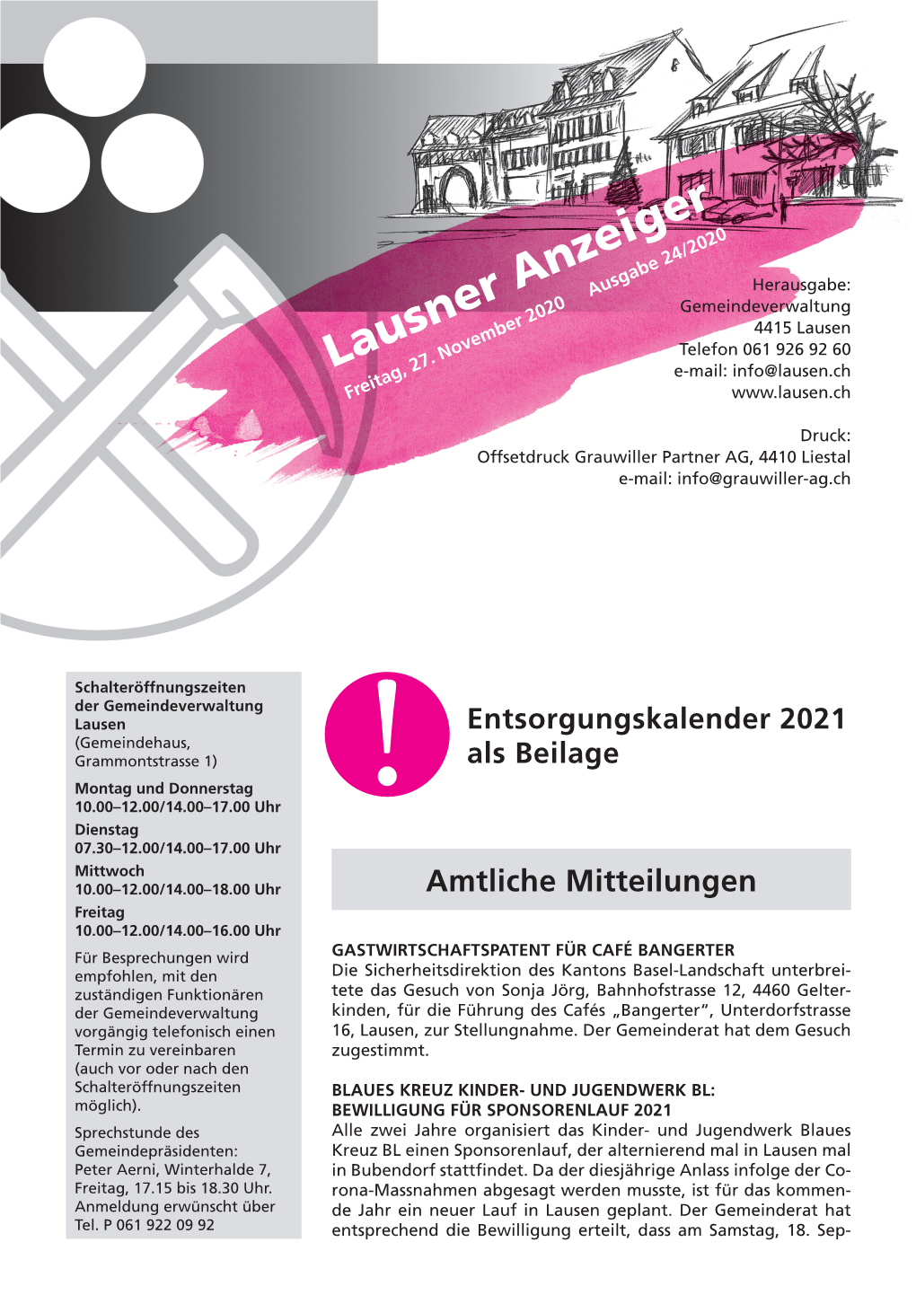 Lausner Anzeigere-Mail: Info@Lausen.Ch Freitag, 27