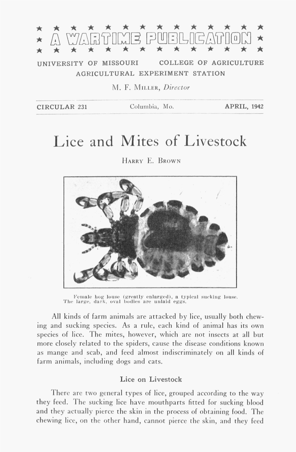 Lice and Mites of Livestock