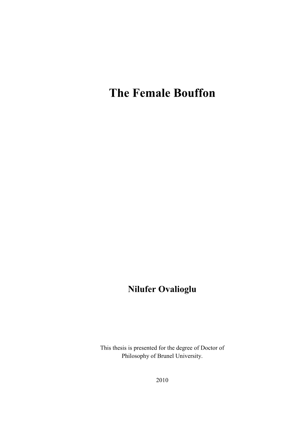 The Female Bouffon