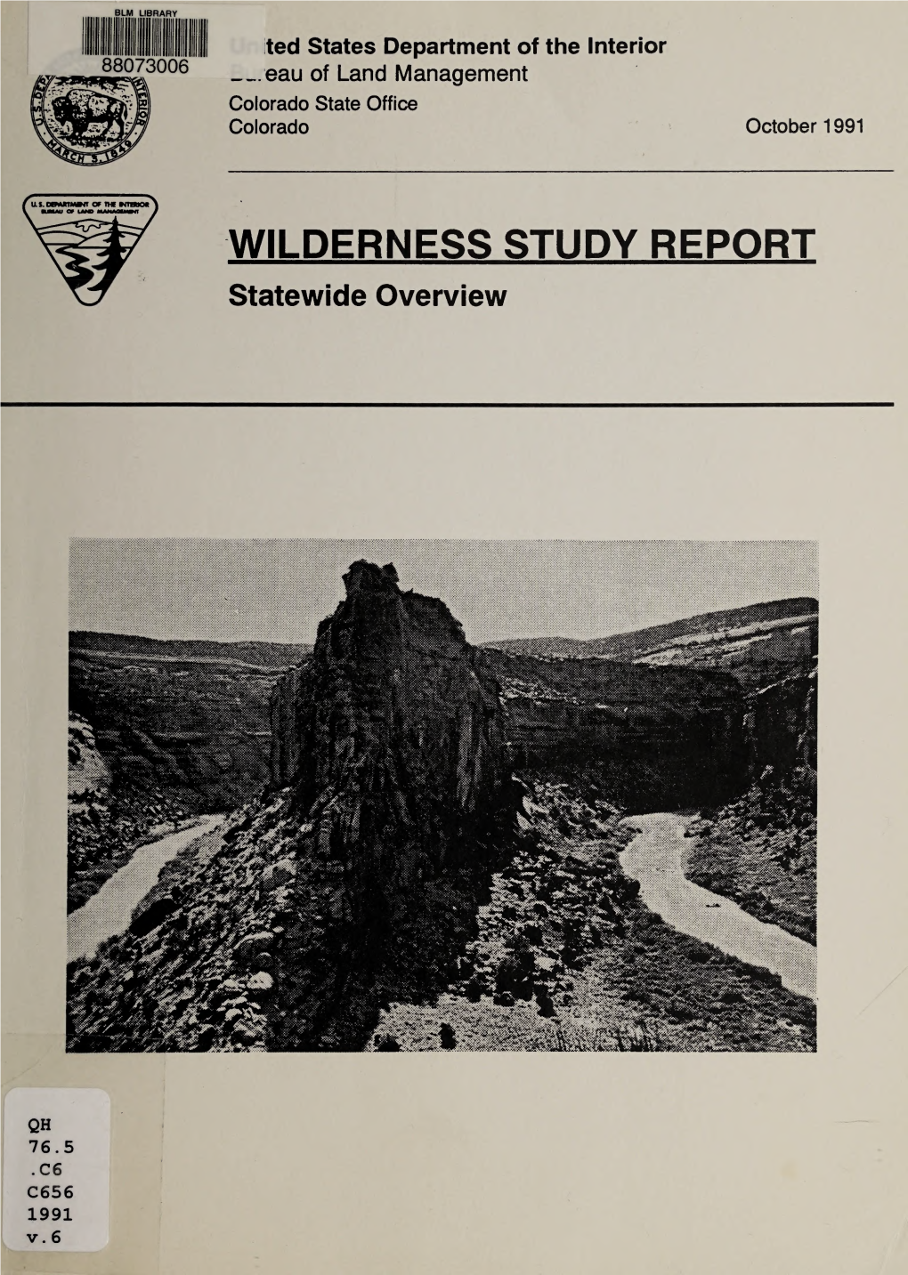 Colorado Wilderness Study Report [Volume 6]