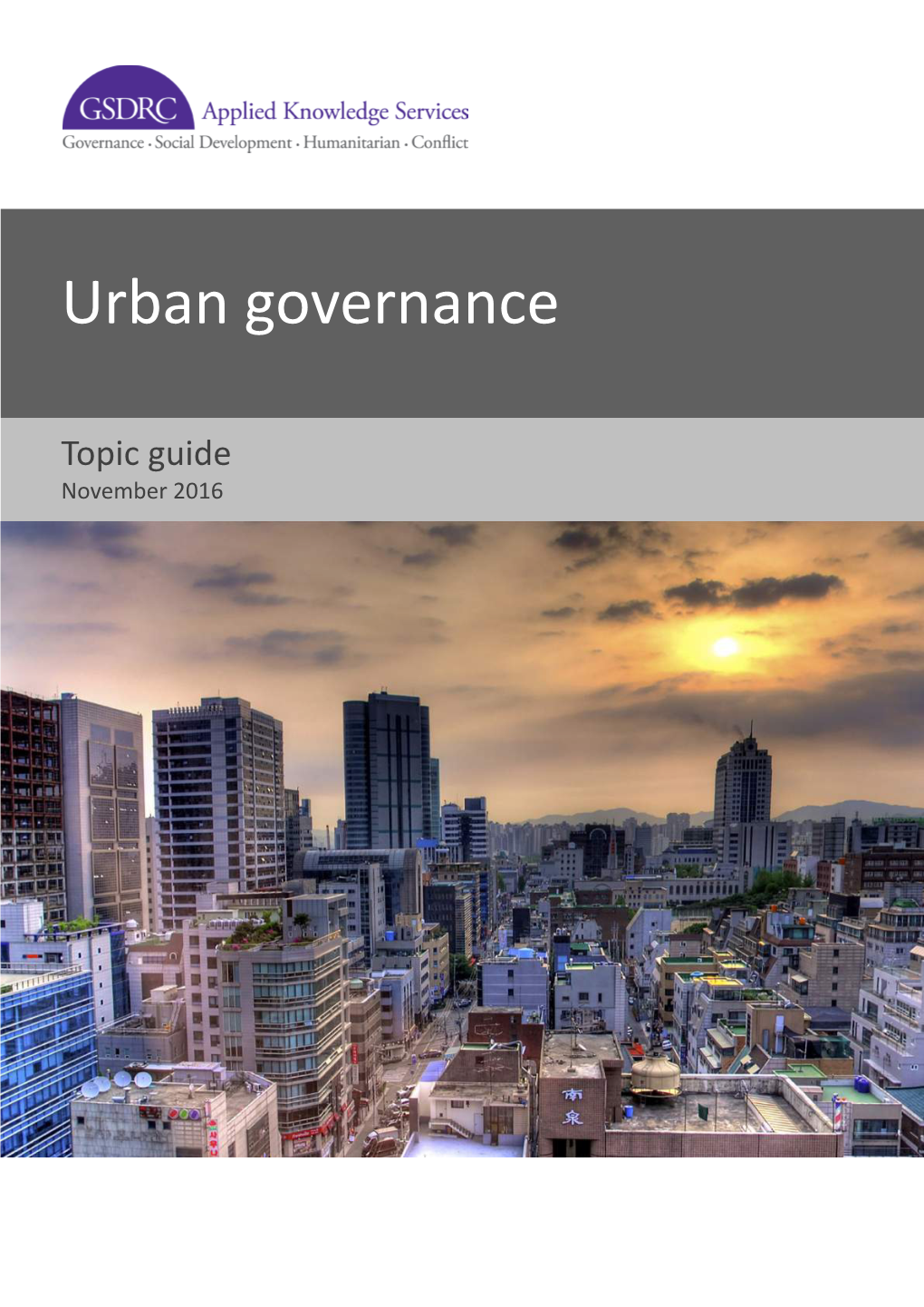 Urban Governance (Topic Guide)
