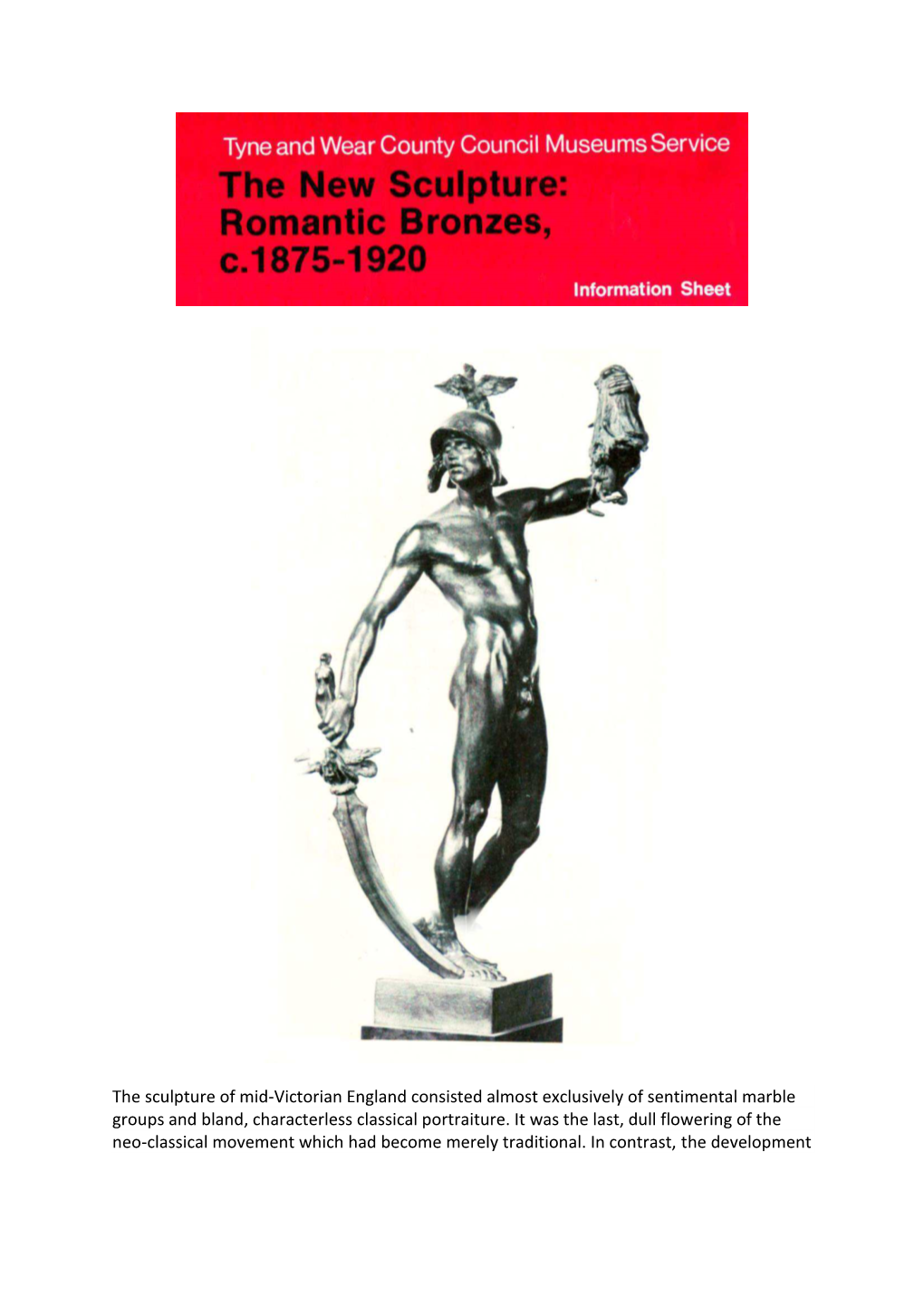 Information Sheet on Romantic Bronzes (PDF)