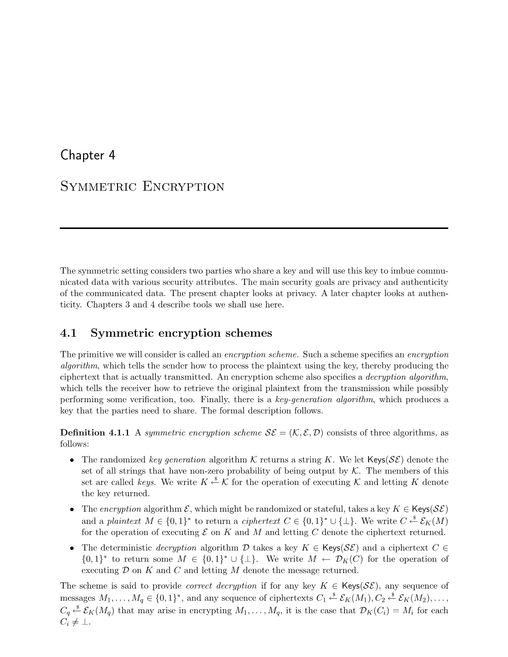 Chapter 4 Symmetric Encryption