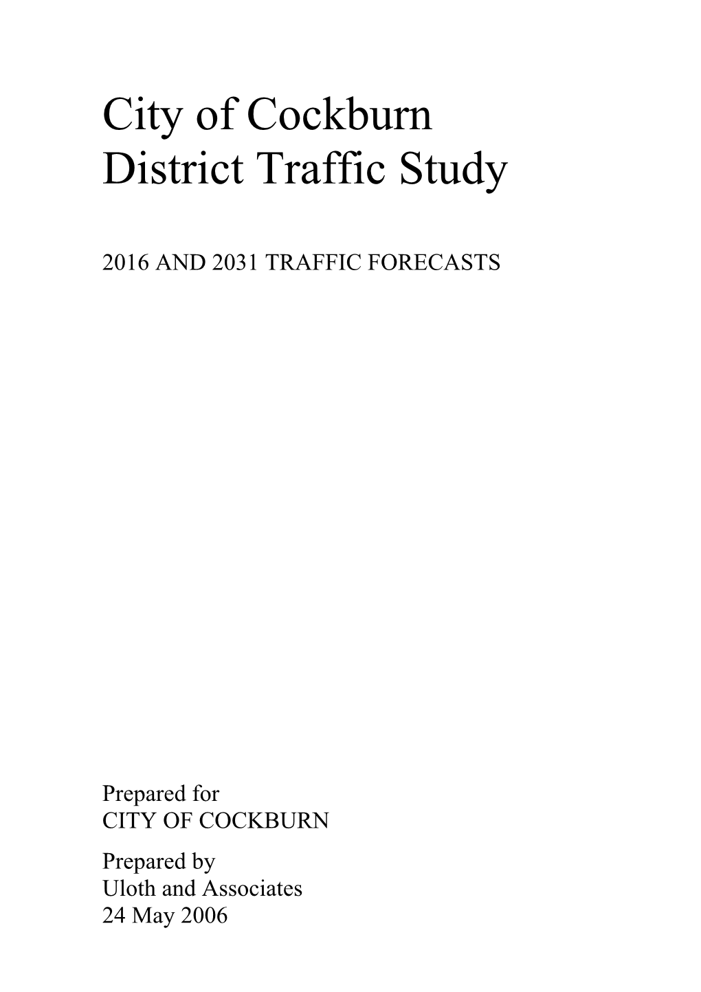 City of Cockburn District Traffic Study