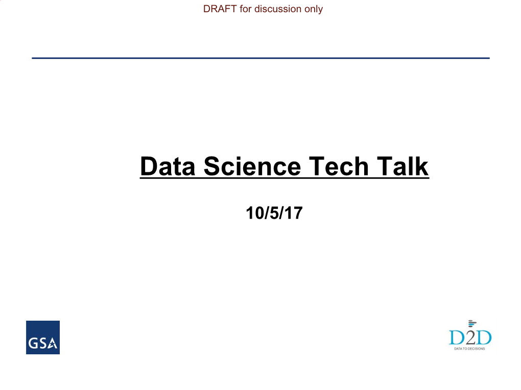 Data Science Tech Talk