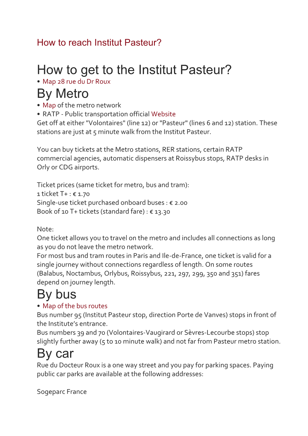 How to Get to the Institut Pasteur?
