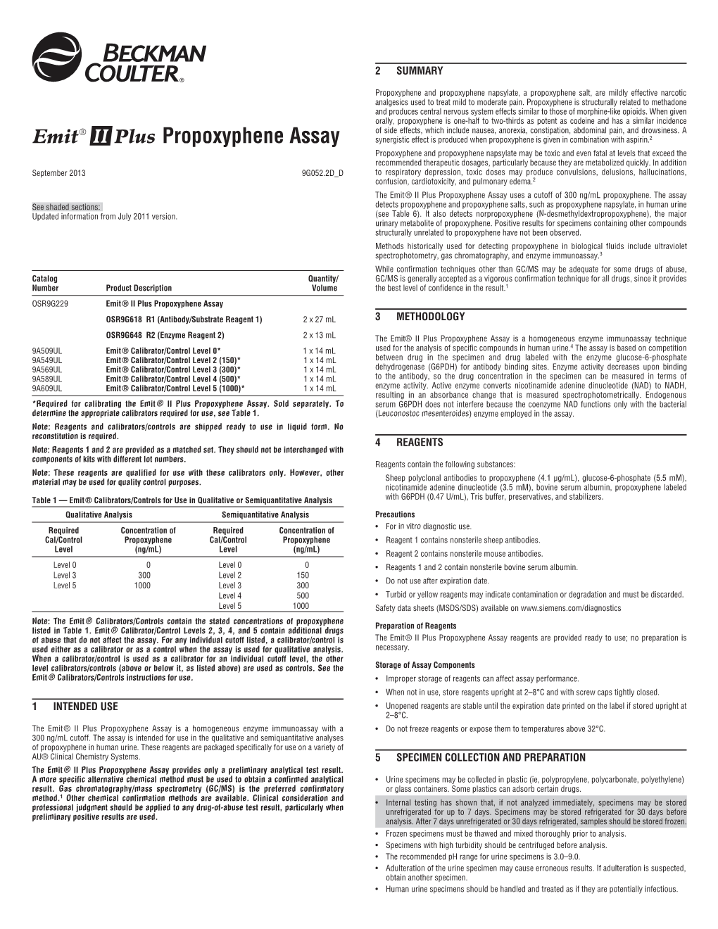 Propoxyphene Assay