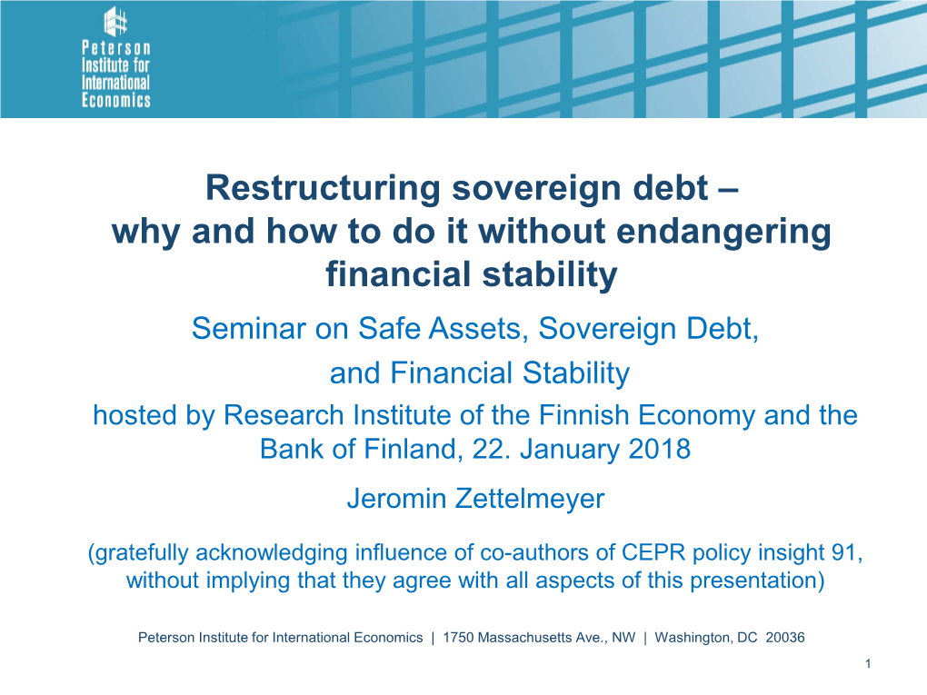 Restructuring Sovereign Debt