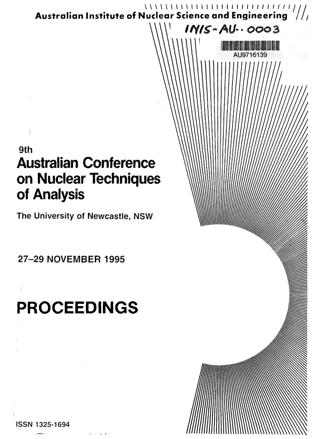 9Th Australian Conference on Nuclear Techniques of Analysis. Proceedings