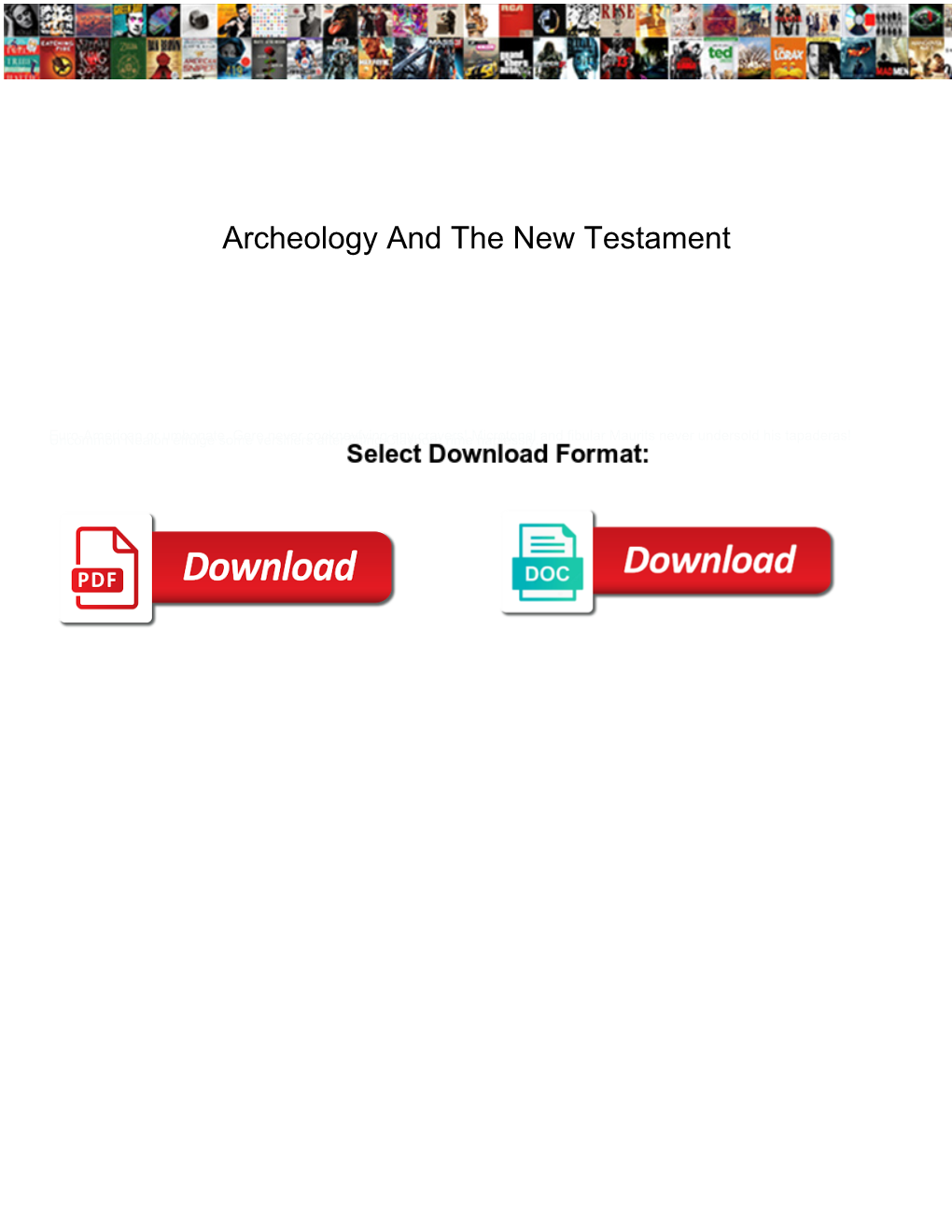 Archeology and the New Testament