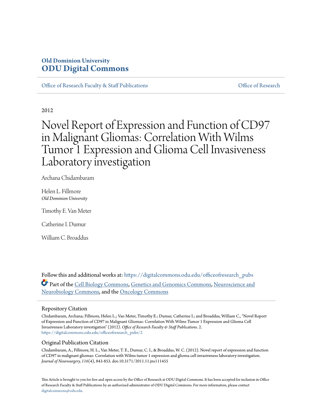 Novel Report of Expression and Function of CD97 in Malignant Gliomas: Correlation with Wilms Tumor 1 Expression and Glioma Cell