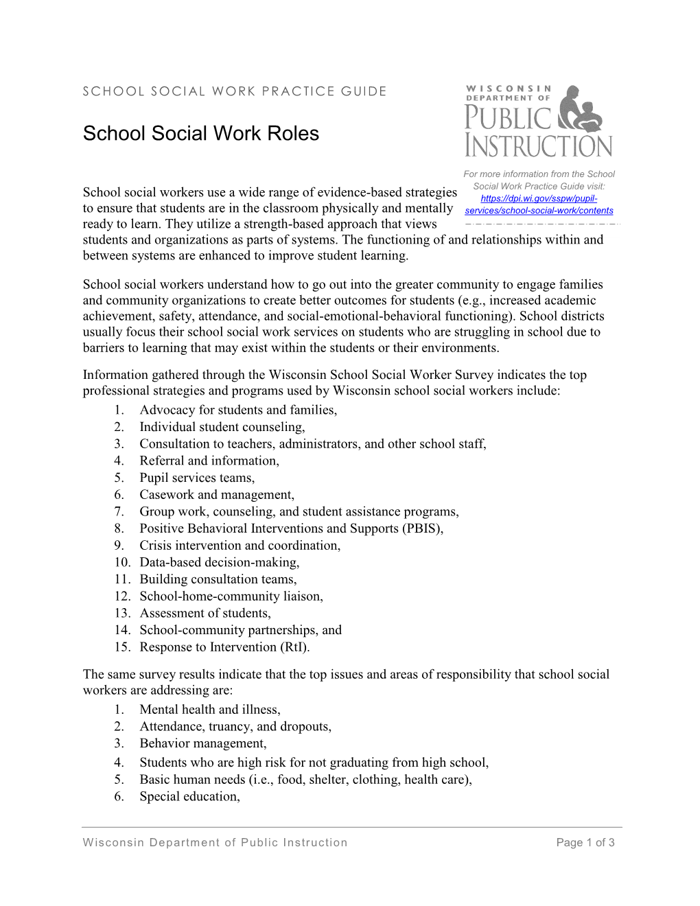 School Social Work Roles