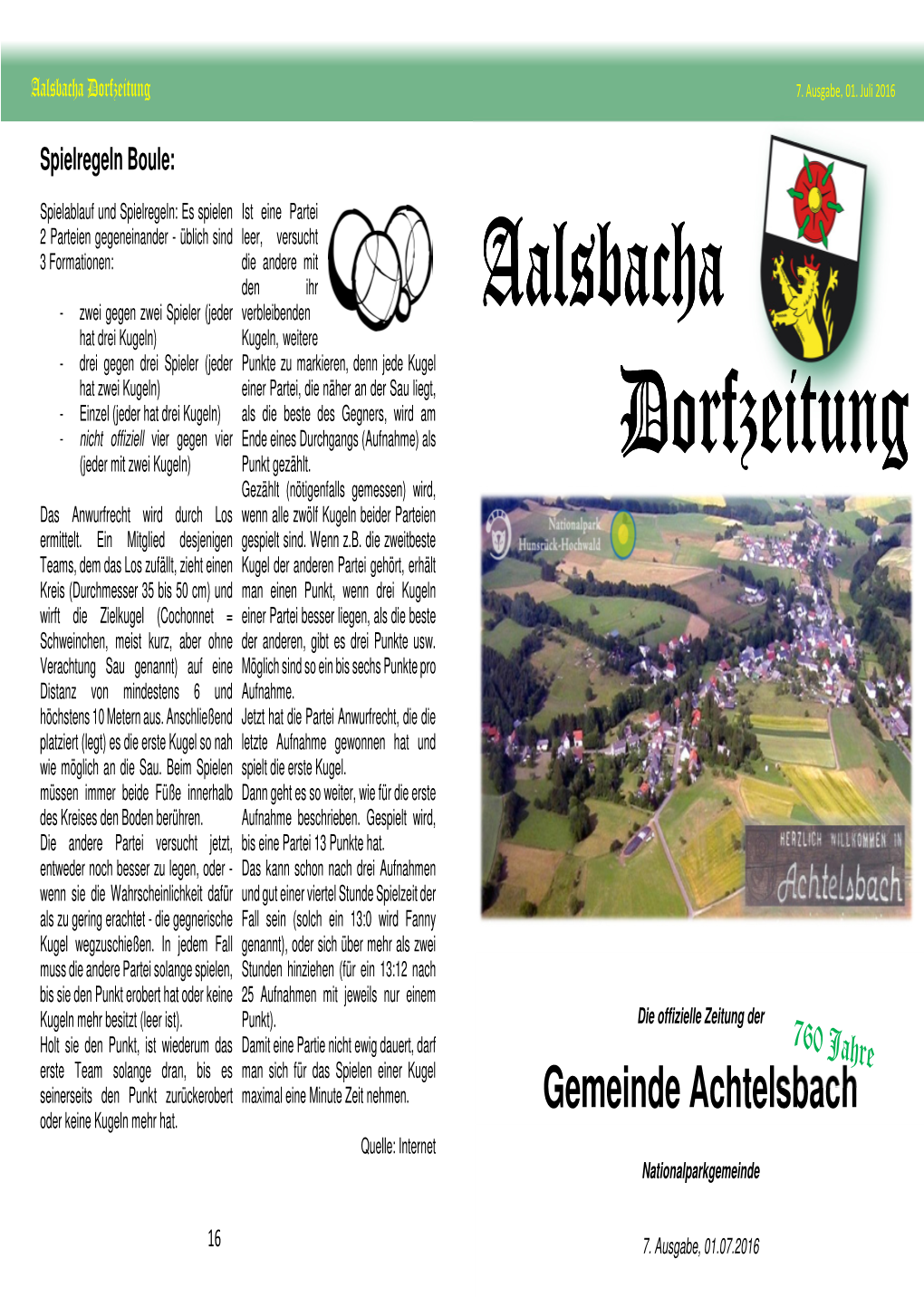 Aalsbacha Dorfzeitung VII 160625