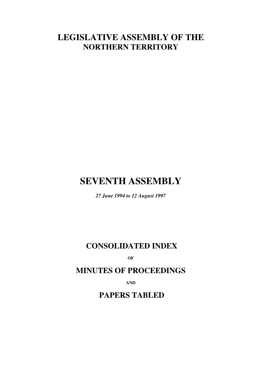 Seventh Assembly