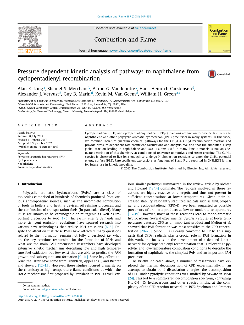 Pressure Dependent Kinetic Analysis of Pathways to Naphthalene from Cyclopentadienyl Recombination