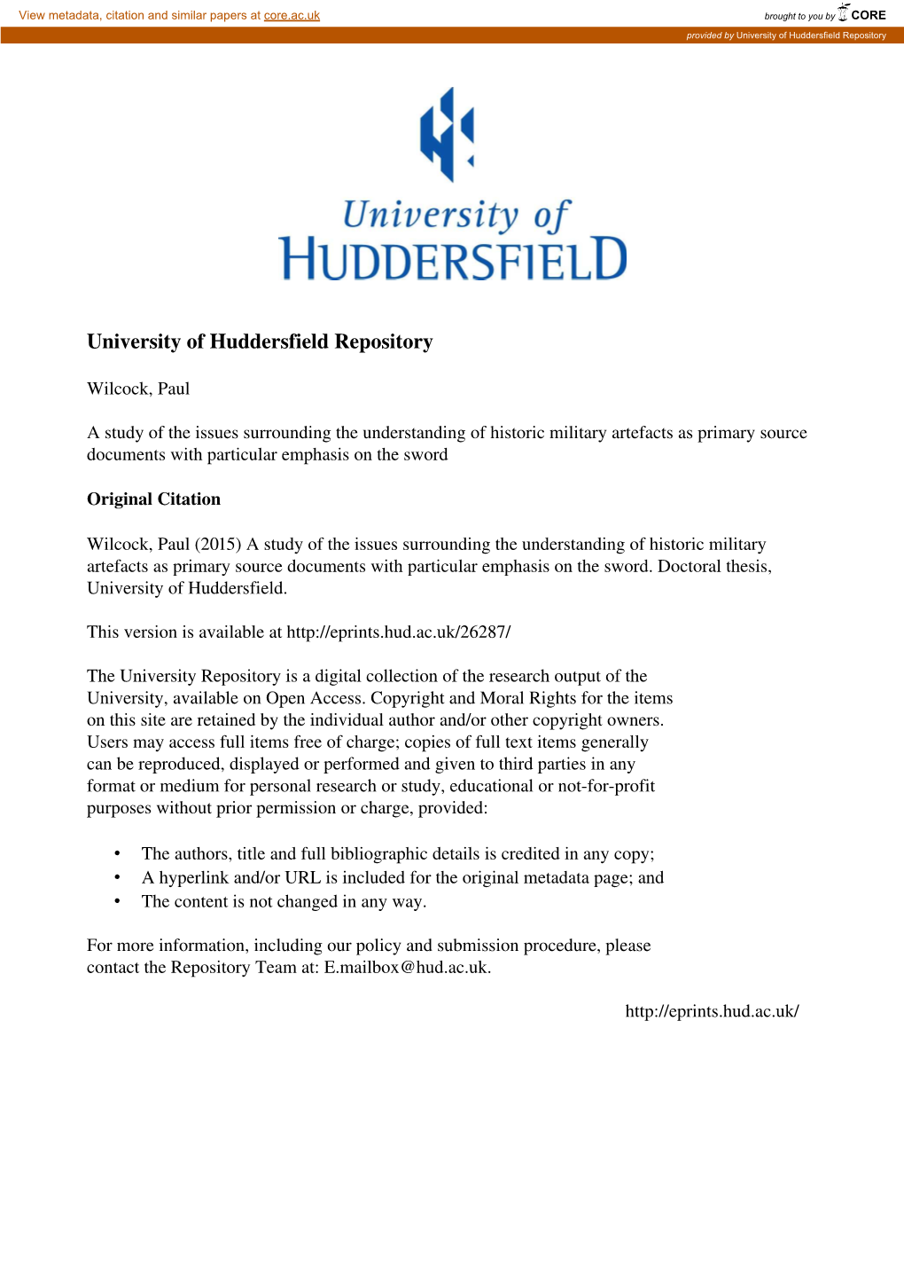 University of Huddersfield Repository