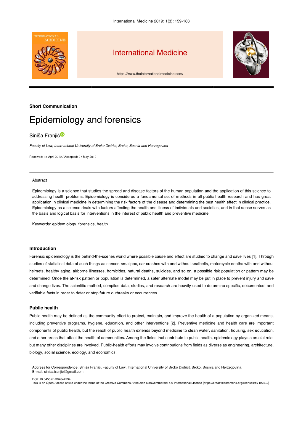 Epidemiology and Forensics