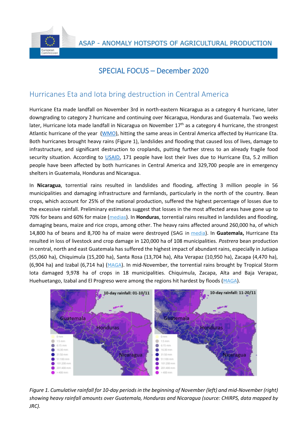 SPECIAL FOCUS – December 2020 Hurricanes Eta and Iota Bring