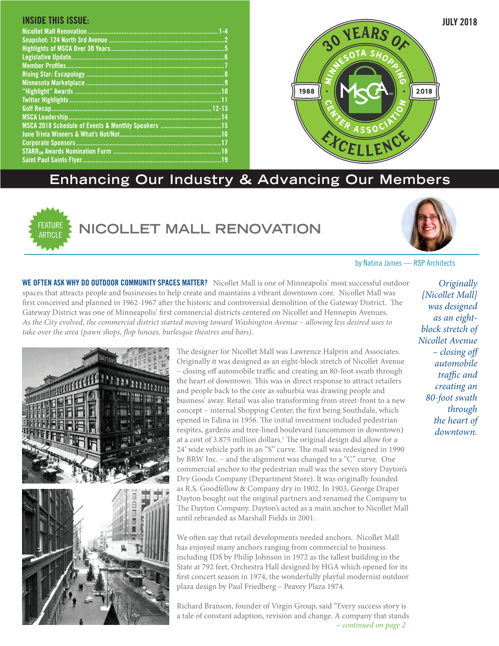NICOLLET MALL RENOVATION Enhancing Our Industry